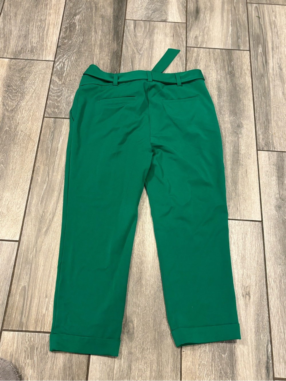 Loft Green Tie-Waist Cropped Trousers - Picture 3 of 4